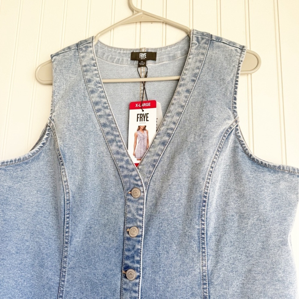 Frye Size XL Women's Sleeveless Denim Mini Dress NEW! - Picture 6 of 8